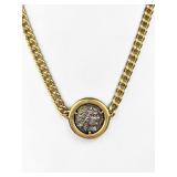14K Italian Yellow Gold & Roman Coin Necklace