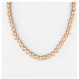 Pink Pearl Strand Necklace W/ 14K Gold Clasp