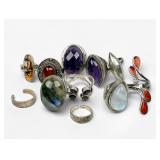 Group of (11) Sterling Rings