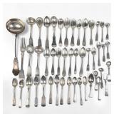 Large Group of Coin Silver Utensils