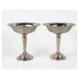 Pair of Sterling Weighted Compotes
