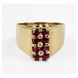 14K Yellow Gold & Ruby Ladies Ring