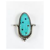 Navajo Silver & Multi-Stone Inlaid Corn Pin