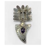 Elvis Nelson Sterling Silver & Amethyst Pendant