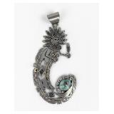 Fred Charley Sterling Silver & Turquoise Pendant