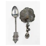 (2) Handmade European Silver Filigree Spoons
