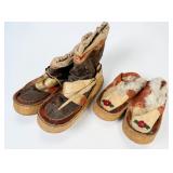 (2) Pairs of Native American Hard Sole...