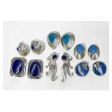 Group of Sterling & Lapis Lazuli Jewelry