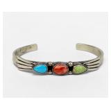 Daniel Martinez Navajo Sterling & Multi-Stone Cuff