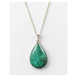 18K & 14K Yellow Gold Malachite Necklace