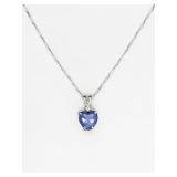 14K White Gold Star Sapphire Necklace