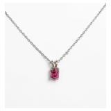 14K White Gold & Pink Tourmaline Necklace