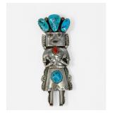 Navajo Sterling Silver, Turquoise, & Coral...