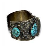 Cecil Sanders Navajo Silver & Turquoise Watch Cuff