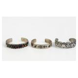 (3) Navajo Sterling Silver Cuffs