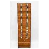 Vintage Multi-Drawer Oak File Cabinet