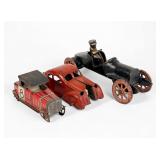 (3) Antique Cast Iron & Tin Toy Cars (H)