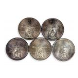 (5) Sterling Mexican Troy Ounce Silver Coins