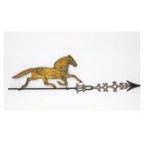 Antique Gold-Colored Horse Weathervane