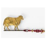 Antique Gold Colored Ram Weathervane