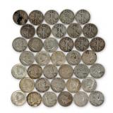 (38) Silver Half Dollars