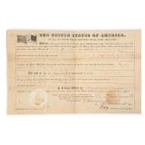 1855 Original United States Land Grant Document