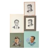 (4) Gale Hendrickson Portrait Sketches