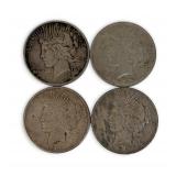 (4) Silver Peace Dollars