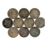 (10) Morgan Silver Dollars