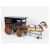 Vintage Sheffield Farms Co. Wooden Dairy Toy Wagon