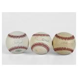 (3) Signed Major & National League Baseballs (D)