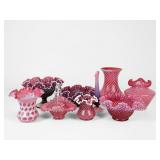 (9pcs) Pink Fenton Glassware
