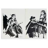 (2) Thomas Yeates Original Ink on Paper...