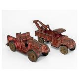 (2) Antique Cast Iron Toy Cars (E)