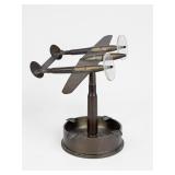 WWII Trench Art Plane Desk Model Ashtray