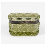 Antique Baccarat Uranium Cut Glass Box