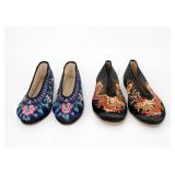 (2) Pairs of Chinese Silk Shoes