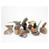 (10) Precious Stone Bird Sculptures