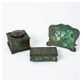 (3pc) Tiffany Studios "Grapevine" Desk Set