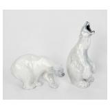 Pair of Royal Copenhagen Porcelain Polar Bear...