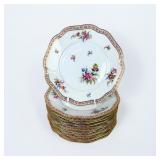 (12) German "Dresden Flowers" Porcelain Plates