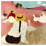 Jacqueline Rochester "Geese Herders" Oil on Canvas