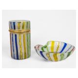 Murano Zanfirico Ashtray & Box