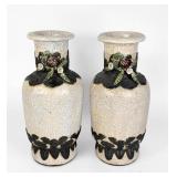 Pair of Chinese Crackle Glaze Vases