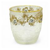 Daum Nancy Gold Gilded Frosted Glass Cup