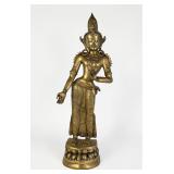 Brass "Standing Tara" Tibetan Buddhist Goddess...