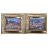 Langley Thomas Donges - Pair of Signed Winter Land