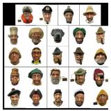 Exceptional 24 Pc Vintage Bossons Chalkware Wall M