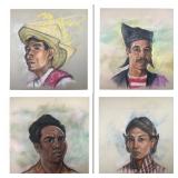 Four Original Pastel Portraits