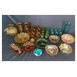 Assortment of Coloured Glass Servingware